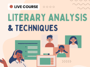 Cream and Dark Green Illustration English Course Facebook Post